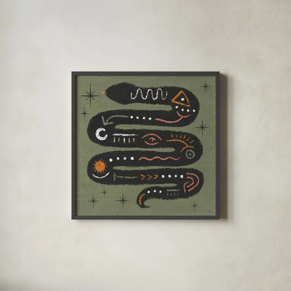 Wee Bit Wicked IV by Veronique Charron. Shown in a sleek black glass frame for a contemporary gallery look. Available as an archival giclee rolled canvas, fine art paper, or poster print. SKU 99433a.