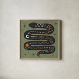 Wee Bit Wicked IV by Veronique Charron. Shown in a natural wood glass frame for a timeless modern aesthetic. Available as an archival giclee rolled canvas, fine art paper, or poster print. SKU 99433a.