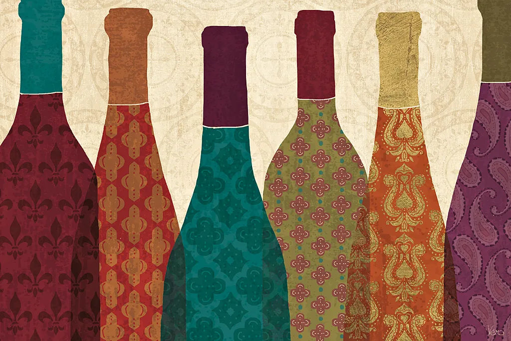 Wine Collage I by Veronique Charron. SKU 24785i. Archival Giclee Fine art print for wall decor.