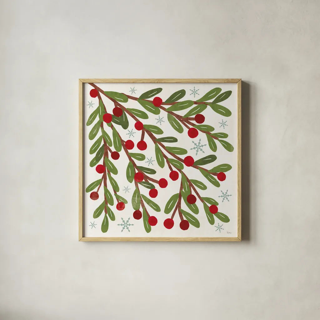 Winter Days VI by Veronique Charron. Shown in a natural wood glass frame for a timeless modern aesthetic. Available as an archival giclee rolled canvas, fine art paper, or poster print. SKU 90554a.