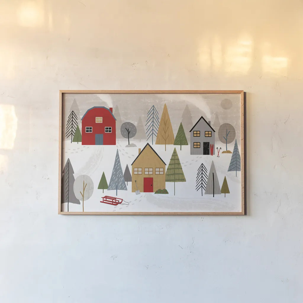 Winter Splendor I by Veronique Charron. shown as a paper print in a natural frame. Available as a archival giclee rolled canvas, fine art paper, or poster print. SKU 76791i.