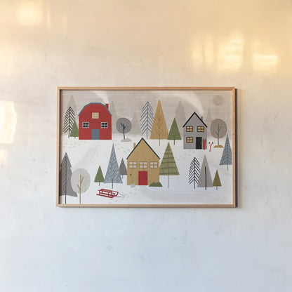 Winter Splendor I by Veronique Charron. shown as a paper print in a natural frame. Available as a archival giclee rolled canvas, fine art paper, or poster print. SKU 76791i.