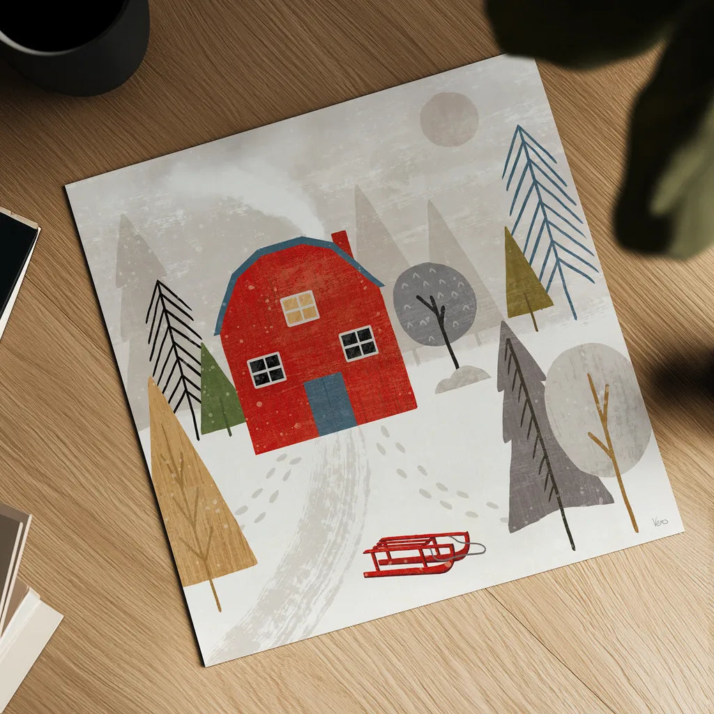 Winter Splendor II by Veronique Charron. Shown as a detailed flat fine art print, highlighting archival giclee quality. Available as an archival giclee rolled canvas, fine art paper, or poster print. SKU 76792a.