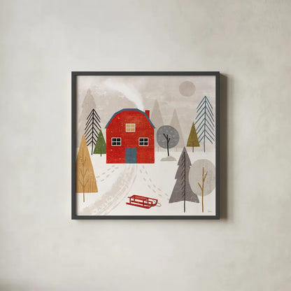 Winter Splendor II by Veronique Charron. Shown in a sleek black glass frame for a contemporary gallery look. Available as an archival giclee rolled canvas, fine art paper, or poster print. SKU 76792a.