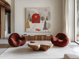 Winter Splendor II by Veronique Charron. Shown as extra-large giant wall art in a modern living room. Available as an archival giclee rolled canvas, fine art paper, or poster print. SKU 76792a.