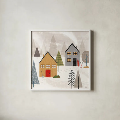 Winter Splendor III by Veronique Charron. Shown in a crisp white glass frame for a clean and minimalist style. Available as an archival giclee rolled canvas, fine art paper, or poster print. SKU 76793a.