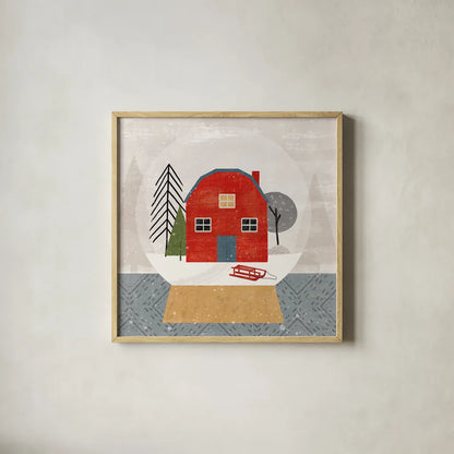 Winter Splendor IV by Veronique Charron. Shown in a natural wood glass frame for a timeless modern aesthetic. Available as an archival giclee rolled canvas, fine art paper, or poster print. SKU 76794a.