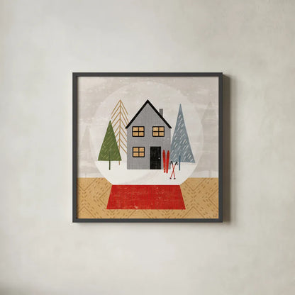 Winter Splendor V by Veronique Charron. Shown in a sleek black glass frame for a contemporary gallery look. Available as an archival giclee rolled canvas, fine art paper, or poster print. SKU 76795a.