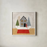Winter Splendor V by Veronique Charron. Shown in a crisp white glass frame for a clean and minimalist style. Available as an archival giclee rolled canvas, fine art paper, or poster print. SKU 76795a.