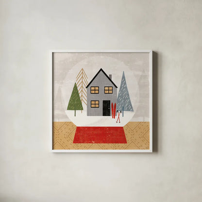 Winter Splendor V by Veronique Charron. Shown in a crisp white glass frame for a clean and minimalist style. Available as an archival giclee rolled canvas, fine art paper, or poster print. SKU 76795a.