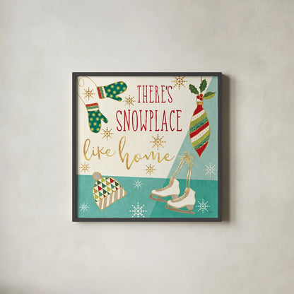 Winter Wishes II by Veronique Charron. Shown in a sleek black glass frame for a contemporary gallery look. Available as an archival giclee rolled canvas, fine art paper, or poster print. SKU 36921a.