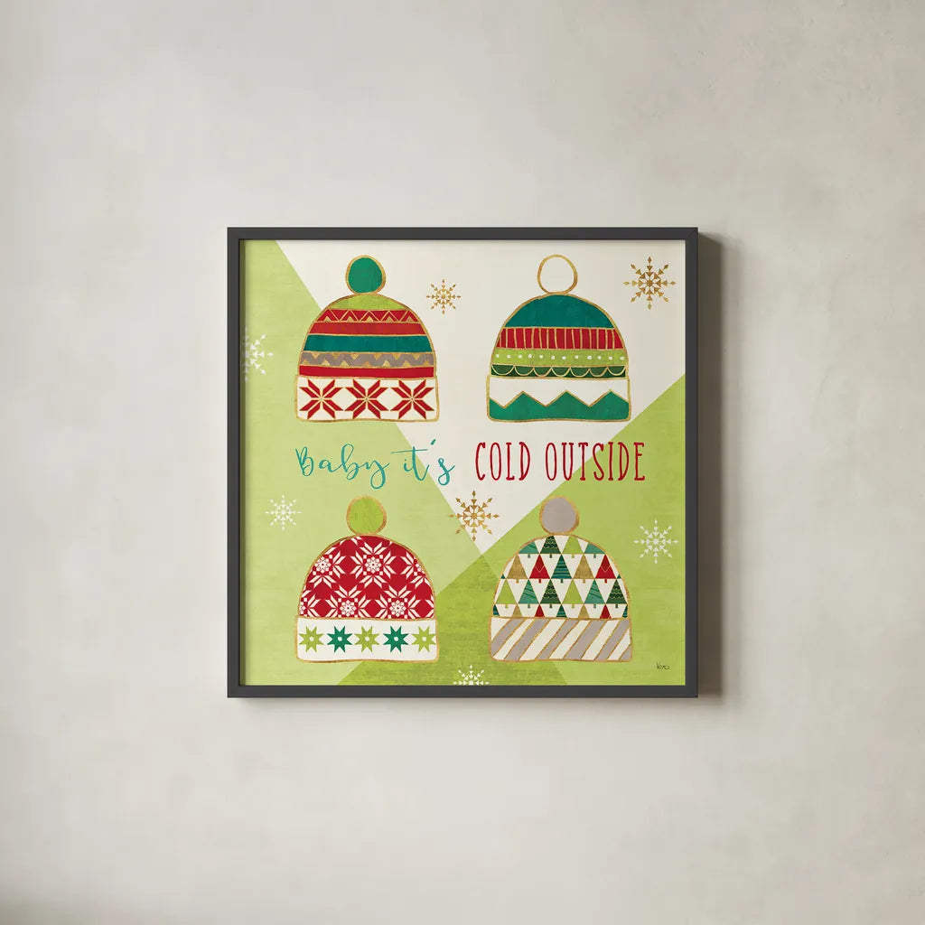 Winter Wishes III by Veronique Charron. Shown in a sleek black glass frame for a contemporary gallery look. Available as an archival giclee rolled canvas, fine art paper, or poster print. SKU 36922a.