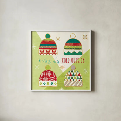 Winter Wishes III by Veronique Charron. Shown in a crisp white glass frame for a clean and minimalist style. Available as an archival giclee rolled canvas, fine art paper, or poster print. SKU 36922a.