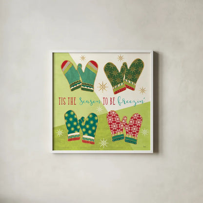 Winter Wishes IV by Veronique Charron. Shown in a crisp white glass frame for a clean and minimalist style. Available as an archival giclee rolled canvas, fine art paper, or poster print. SKU 36923a.