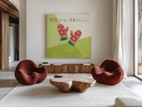 Winter Wishes IX by Veronique Charron. Shown as extra-large giant wall art in a modern living room. Available as an archival giclee rolled canvas, fine art paper, or poster print. SKU 37360a.