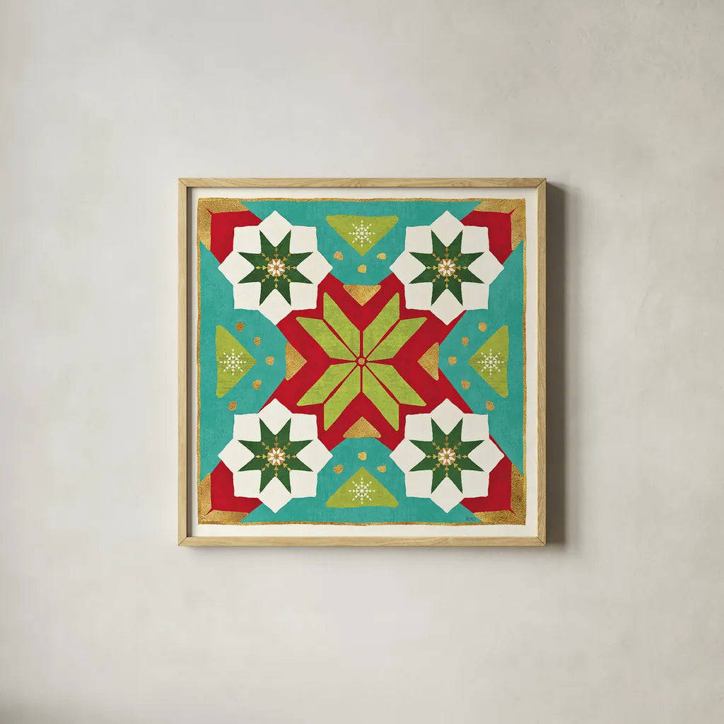 Winter Wishes VII by Veronique Charron. Shown in a natural wood glass frame for a timeless modern aesthetic. Available as an archival giclee rolled canvas, fine art paper, or poster print. SKU 36926a.