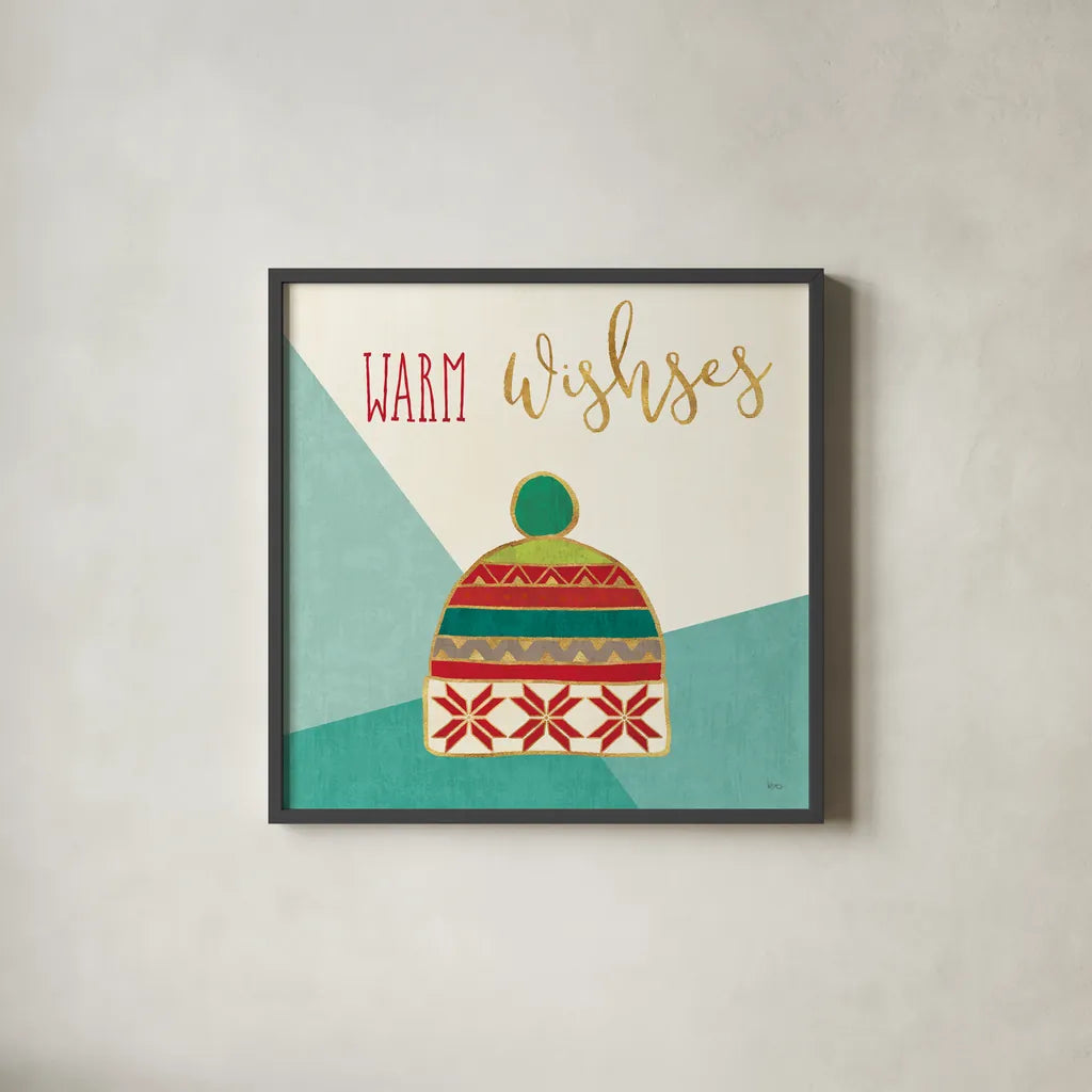 Winter Wishes VIII by Veronique Charron. Shown in a sleek black glass frame for a contemporary gallery look. Available as an archival giclee rolled canvas, fine art paper, or poster print. SKU 37359a.