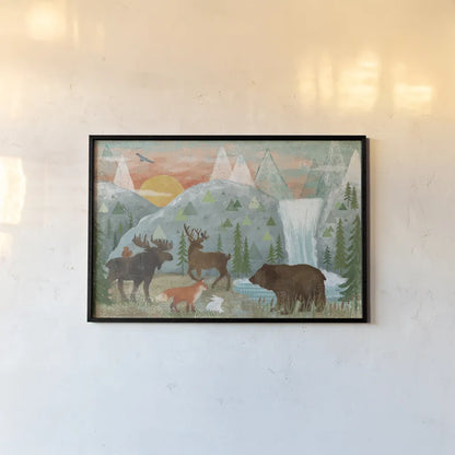 Woodland Forest I by Veronique Charron. shown as a paper print in a black flame. Available as a archival giclee rolled canvas, fine art paper, or poster print. SKU 58758i.