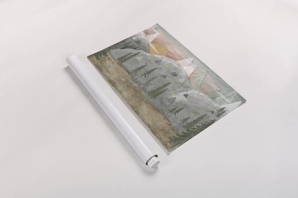 Woodland Forest I Neutral by Veronique Charron. shown as a rolled paper print. Available as archival giclee rolled canvas, fine art paper, or poster print. SKU 74768i.