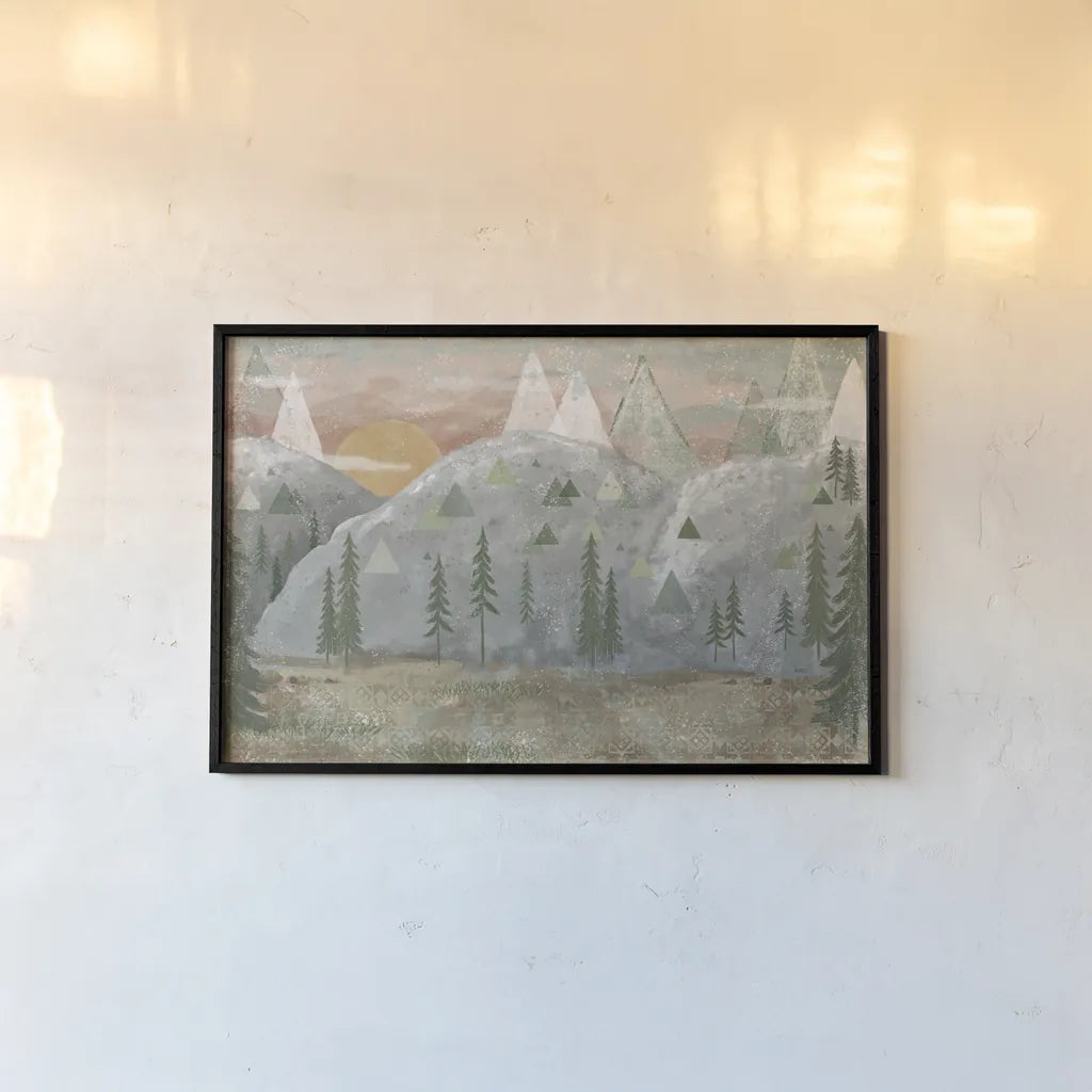 Woodland Forest I Neutral by Veronique Charron. shown as a paper print in a black flame. Available as a archival giclee rolled canvas, fine art paper, or poster print. SKU 74768i.