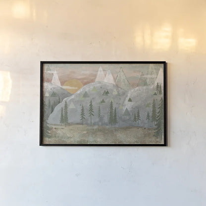 Woodland Forest I Neutral by Veronique Charron. shown as a paper print in a black flame. Available as a archival giclee rolled canvas, fine art paper, or poster print. SKU 74768i.