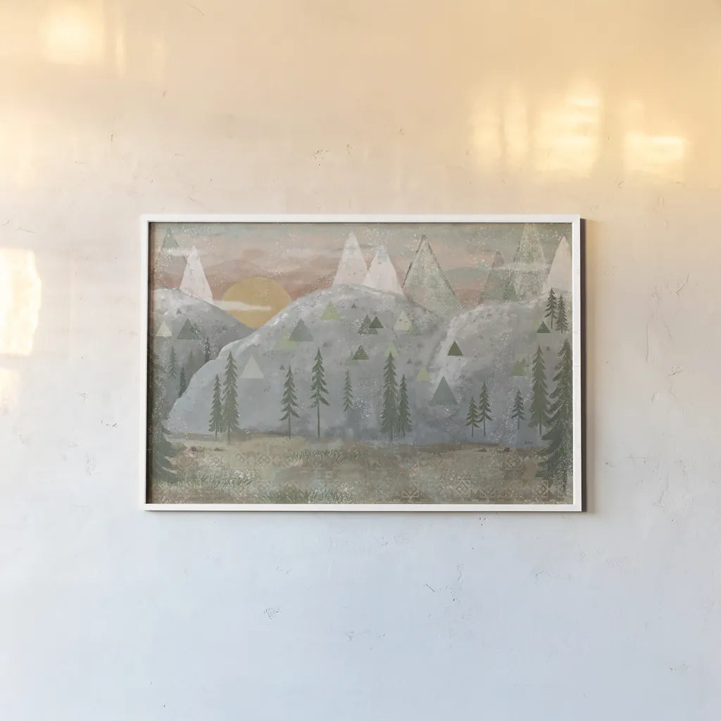 Woodland Forest I Neutral by Veronique Charron. shown as a paper print in a white frame. Available as a archival giclee rolled canvas, fine art paper, or poster print. SKU 74768i.