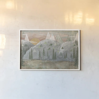 Woodland Forest I Neutral by Veronique Charron. shown as a paper print in a white frame. Available as a archival giclee rolled canvas, fine art paper, or poster print. SKU 74768i.