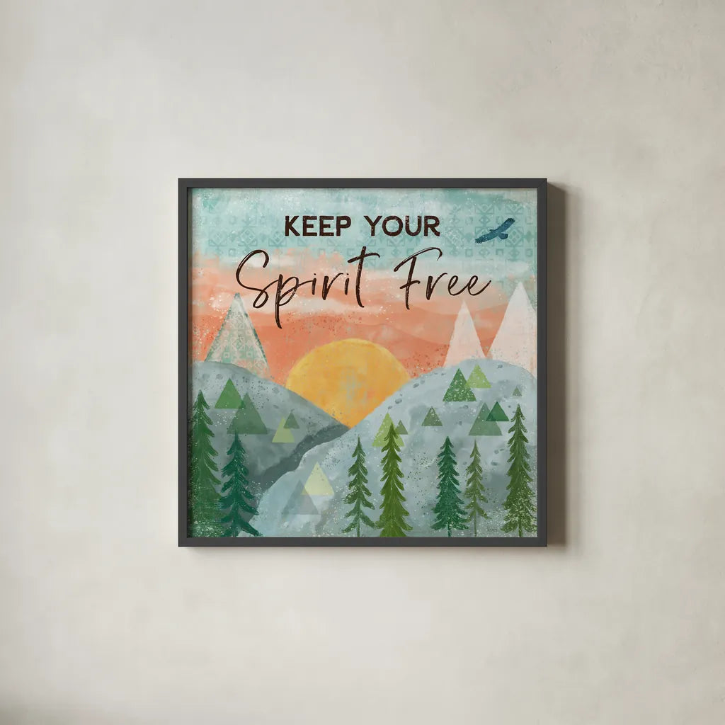 Woodland Forest VI by Veronique Charron. Shown in a sleek black glass frame for a contemporary gallery look. Available as an archival giclee rolled canvas, fine art paper, or poster print. SKU 58763a.