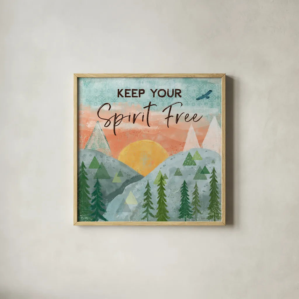 Woodland Forest VI by Veronique Charron. Shown in a natural wood glass frame for a timeless modern aesthetic. Available as an archival giclee rolled canvas, fine art paper, or poster print. SKU 58763a.