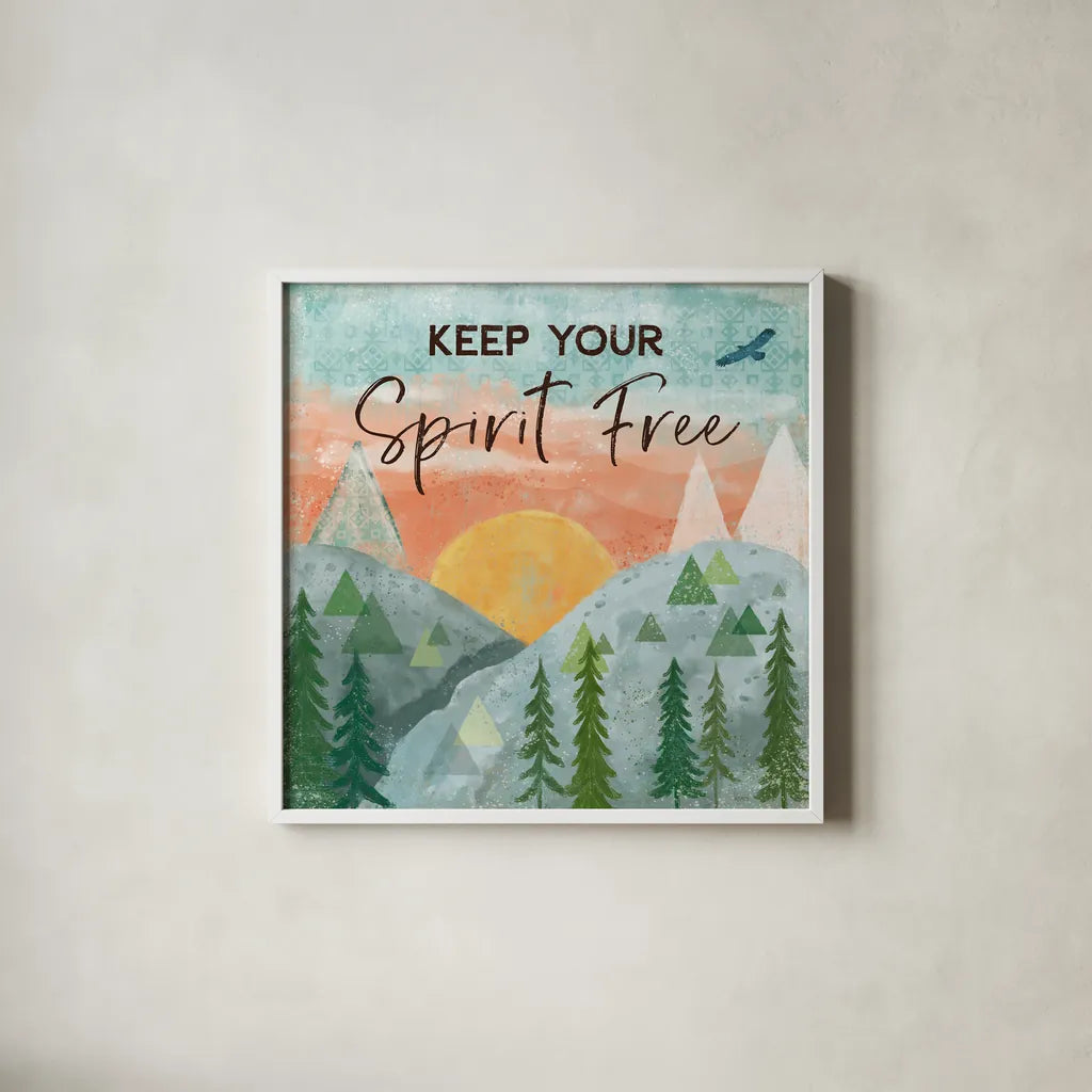 Woodland Forest VI by Veronique Charron. Shown in a crisp white glass frame for a clean and minimalist style. Available as an archival giclee rolled canvas, fine art paper, or poster print. SKU 58763a.