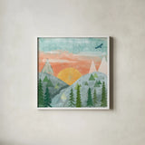 Woodland Forest VI No Words by Veronique Charron. Shown in a crisp white glass frame for a clean and minimalist style. Available as an archival giclee rolled canvas, fine art paper, or poster print. SKU 68754a.