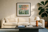 Woodland Forest VII by Veronique Charron. Displayed in a glass frame with matte in a clean modern living room. Available as an archival giclee rolled canvas, fine art paper, or poster print. SKU 58764a.