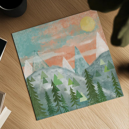 Woodland Forest VII No Words by Veronique Charron. Shown as a detailed flat fine art print, highlighting archival giclee quality. Available as an archival giclee rolled canvas, fine art paper, or poster print. SKU 68755a.