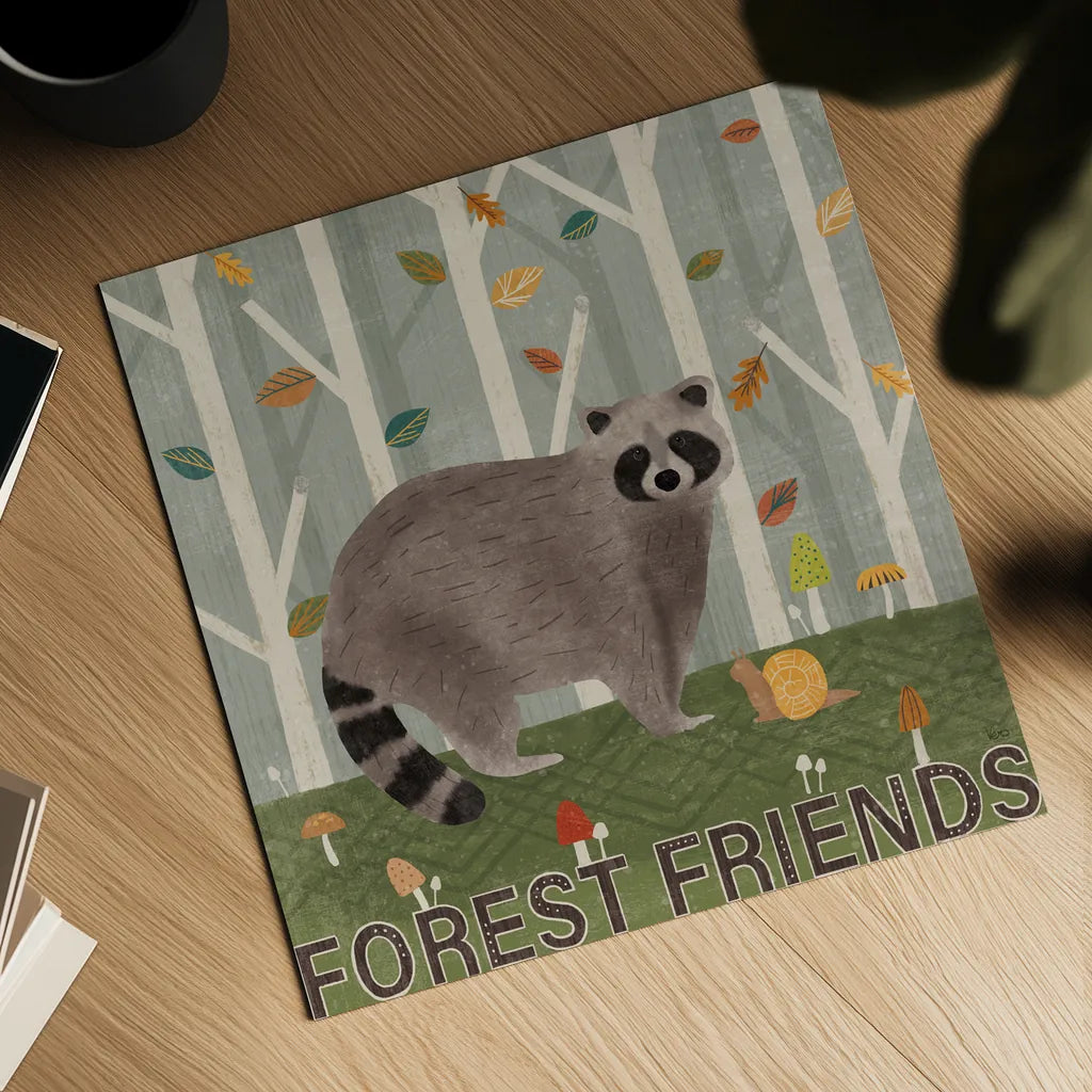 Woodland Joy IV by Veronique Charron. Shown as a detailed flat fine art print, highlighting archival giclee quality. Available as an archival giclee rolled canvas, fine art paper, or poster print. SKU 76961a.