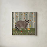Woodland Joy IV by Veronique Charron. Shown in a crisp white glass frame for a clean and minimalist style. Available as an archival giclee rolled canvas, fine art paper, or poster print. SKU 76961a.