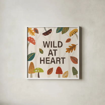 Woodland Joy VI by Veronique Charron. Shown in a crisp white glass frame for a clean and minimalist style. Available as an archival giclee rolled canvas, fine art paper, or poster print. SKU 76963a.