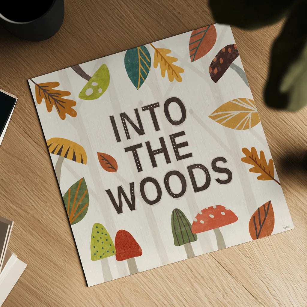 Woodland Joy VII by Veronique Charron. Shown as a detailed flat fine art print, highlighting archival giclee quality. Available as an archival giclee rolled canvas, fine art paper, or poster print. SKU 76964a.