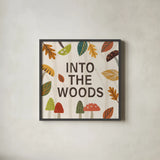 Woodland Joy VII by Veronique Charron. Shown in a sleek black glass frame for a contemporary gallery look. Available as an archival giclee rolled canvas, fine art paper, or poster print. SKU 76964a.