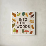 Woodland Joy VII by Veronique Charron. Shown in a crisp white glass frame for a clean and minimalist style. Available as an archival giclee rolled canvas, fine art paper, or poster print. SKU 76964a.