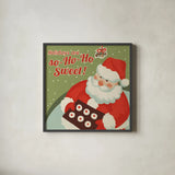 50s Christmas II Square by Wellington Studio. Shown in a sleek black glass frame for a contemporary gallery look. Available as an archival giclee rolled canvas, fine art paper, or poster print. SKU 20195a.