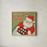 50s Christmas II Square by Wellington Studio. Shown in a natural wood glass frame for a timeless modern aesthetic. Available as an archival giclee rolled canvas, fine art paper, or poster print. SKU 20195a.