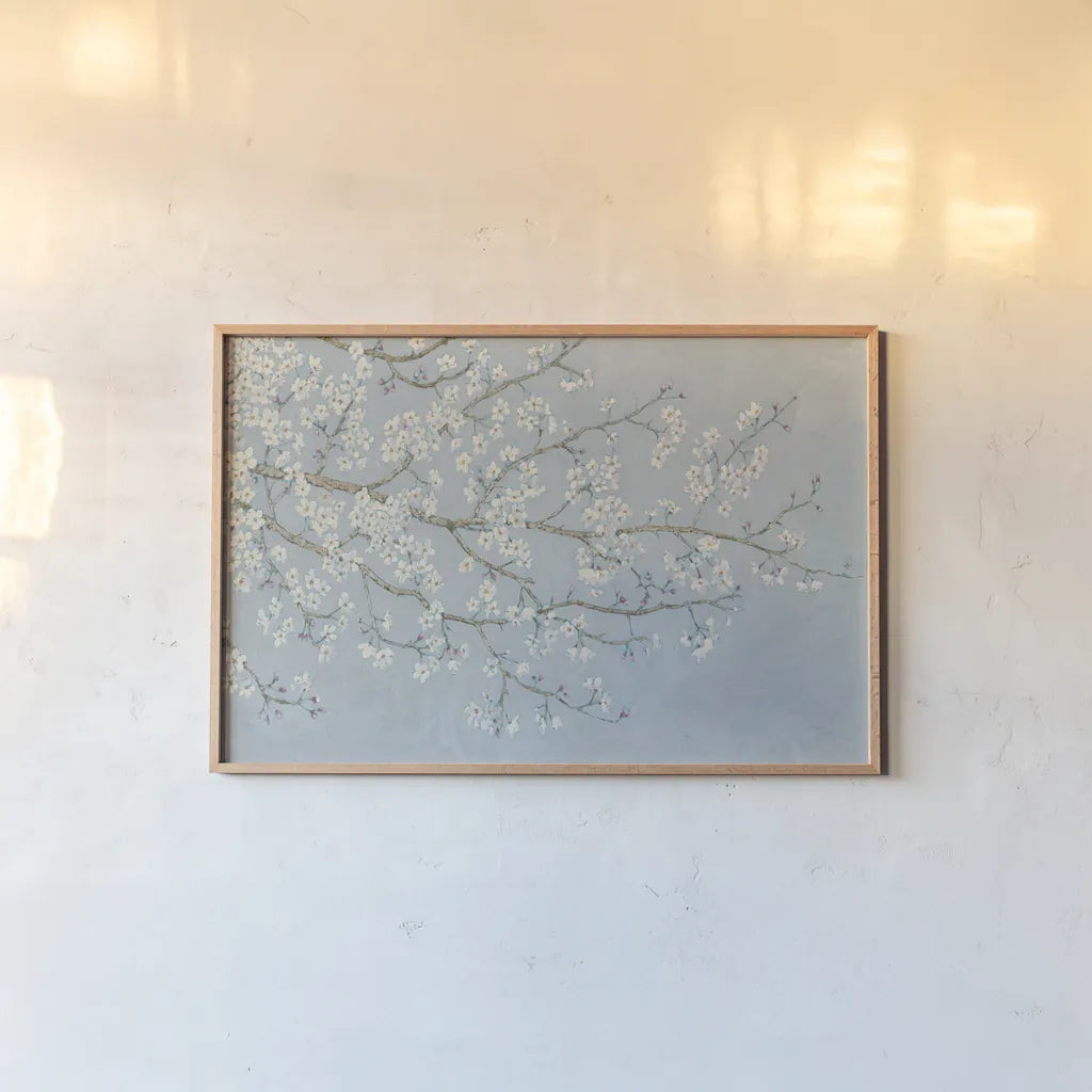 Apple Blossom Time by Wellington Studio. shown as a paper print in a natural frame. Available as a archival giclee rolled canvas, fine art paper, or poster print. SKU 89359i.
