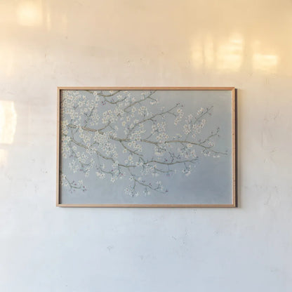 Apple Blossom Time by Wellington Studio. shown as a paper print in a natural frame. Available as a archival giclee rolled canvas, fine art paper, or poster print. SKU 89359i.