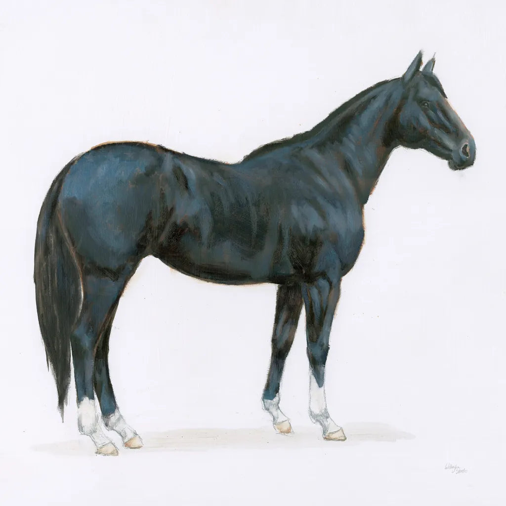 Black Horse by Wellington Studio. SKU 89906a. Archival Giclee Fine art print for wall decor.