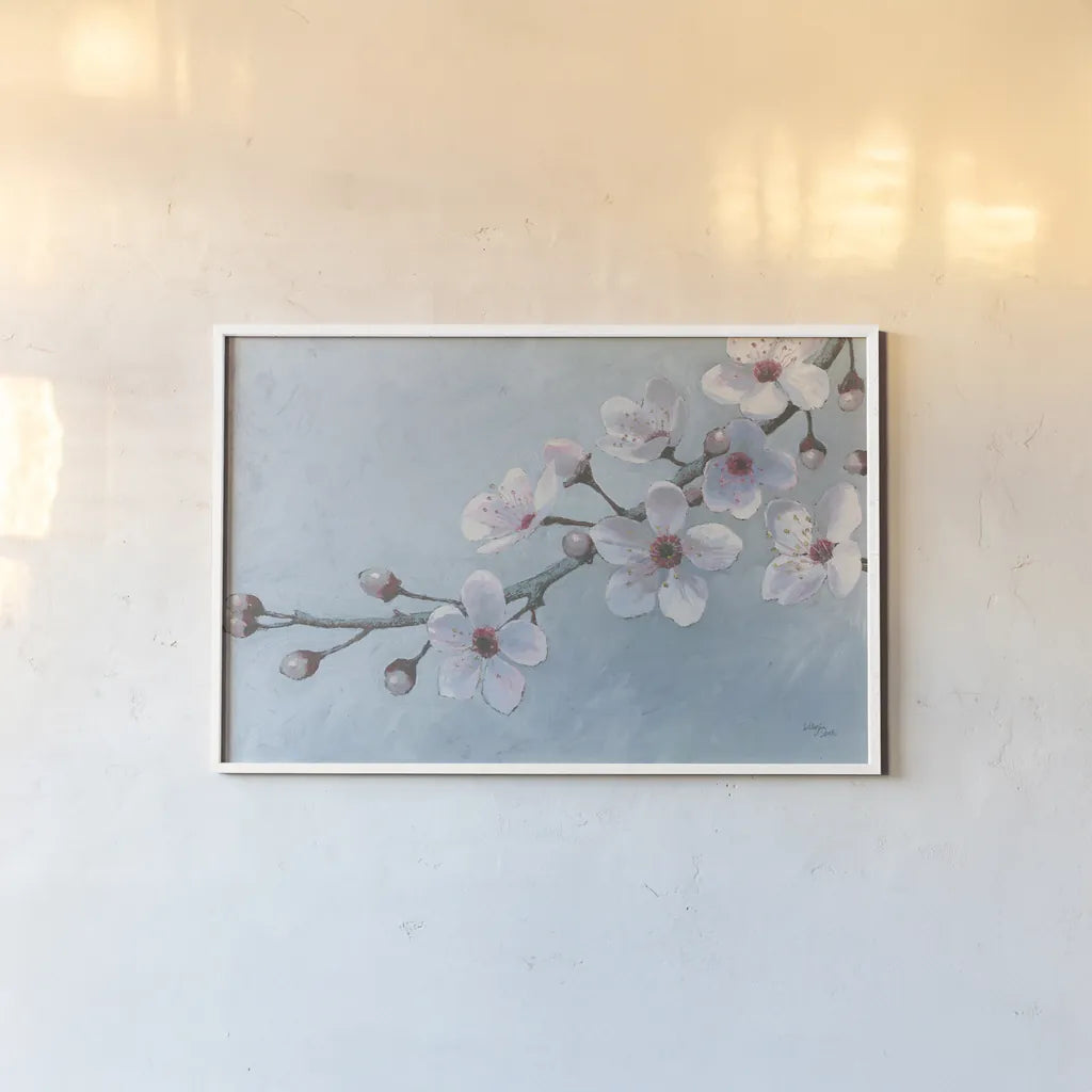 Branch of Blossoms by Wellington Studio. shown as a paper print in a white frame. Available as a archival giclee rolled canvas, fine art paper, or poster print. SKU 89387i.