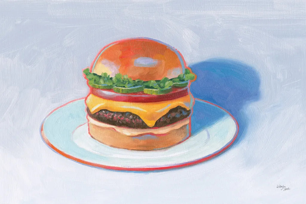 Burger by Wellington Studio. SKU 90651i. Archival Giclee Fine art print for wall decor.