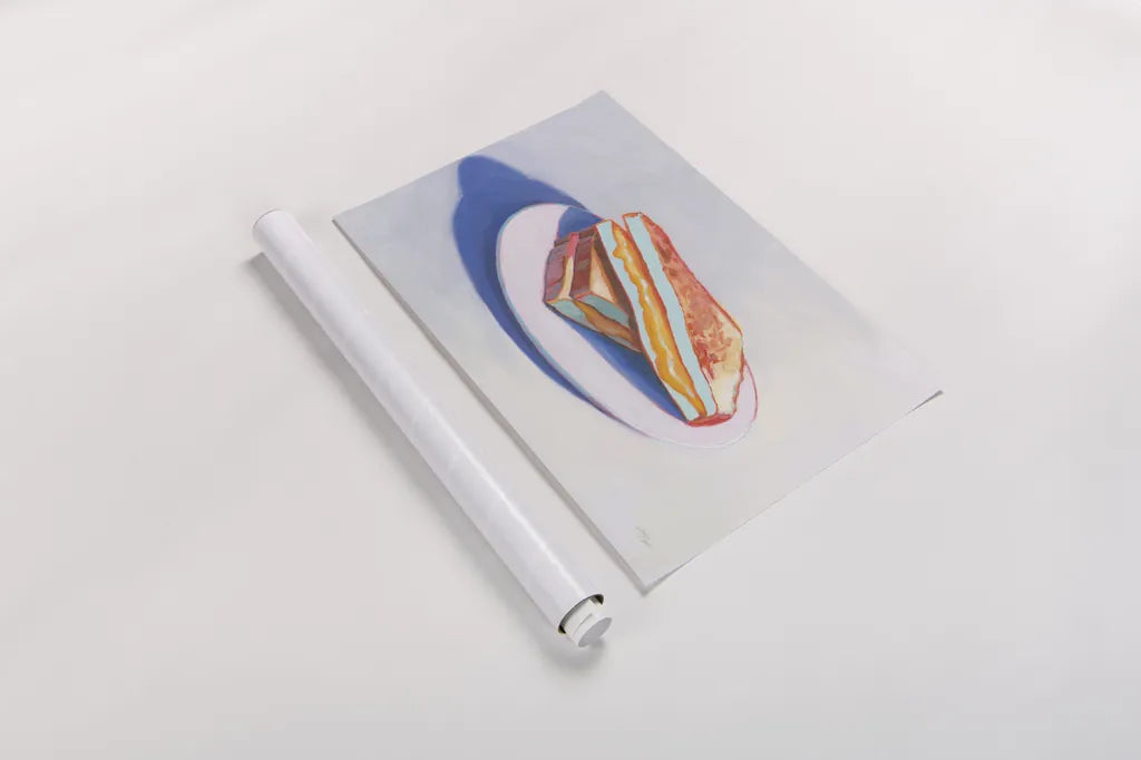 Cheesy by Wellington Studio. shown as a rolled paper print. Available as archival giclee rolled canvas, fine art paper, or poster print. SKU 90168i.