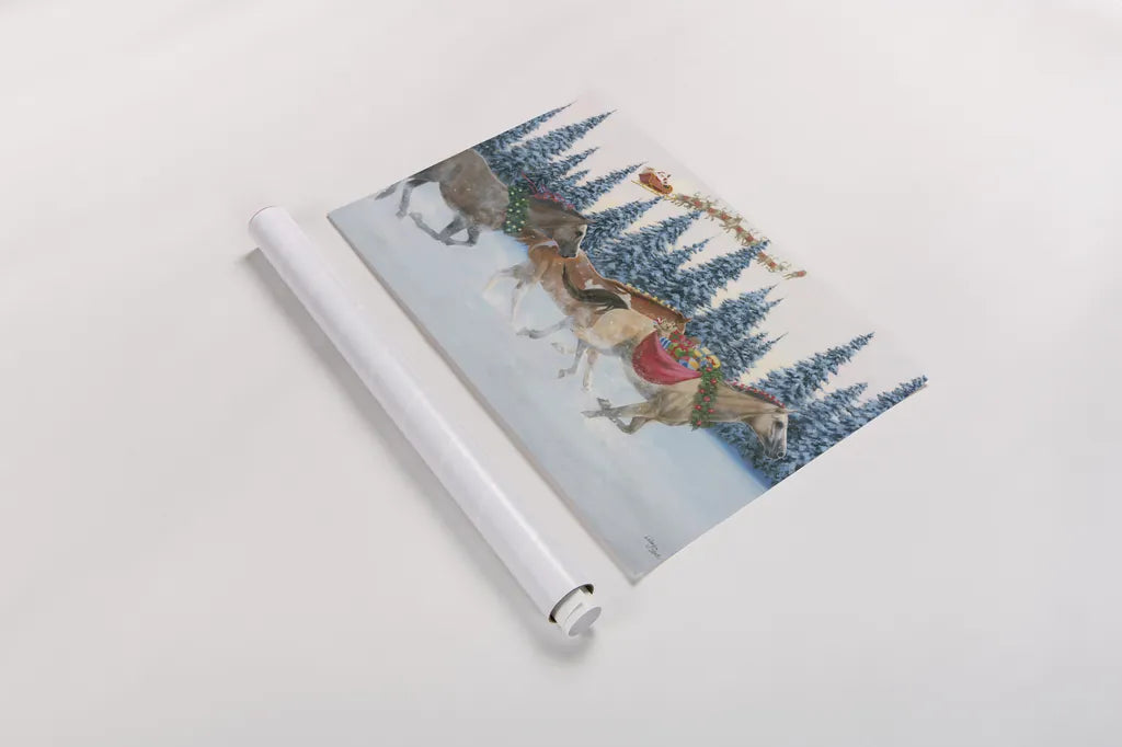 Christmas Mission by Wellington Studio. shown as a rolled paper print. Available as archival giclee rolled canvas, fine art paper, or poster print. SKU 100667i.