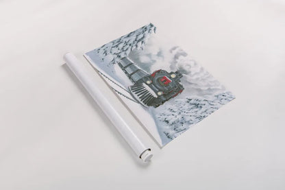 Christmas Train by Wellington Studio. shown as a rolled paper print. Available as archival giclee rolled canvas, fine art paper, or poster print. SKU 82833i.