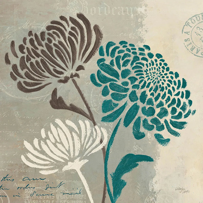 Chrysanthemums II by Wellington Studio. SKU 15964a. Archival Giclee Fine art print for wall decor.